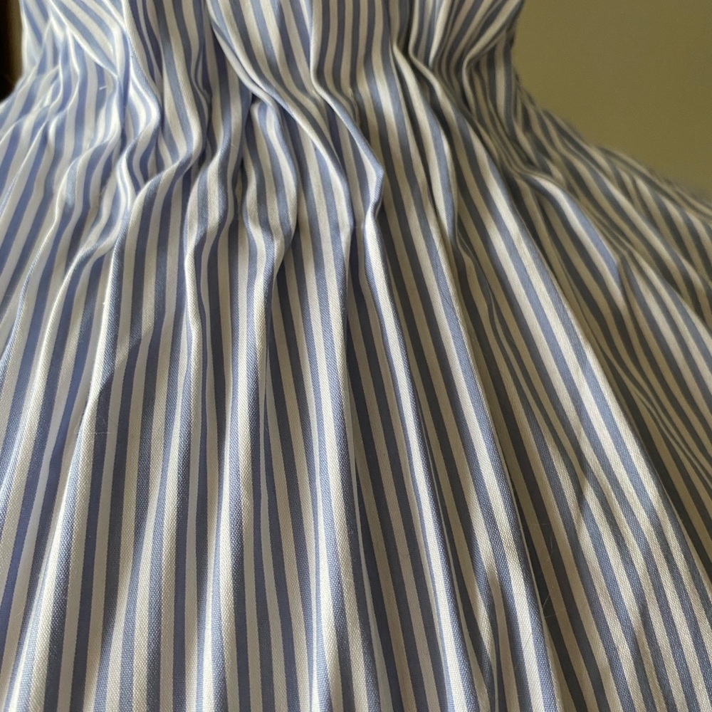 Halogen pinstriped gathered neck blouse, 3/4 sleeves, zip back size: XSP - Picture 5 of 9